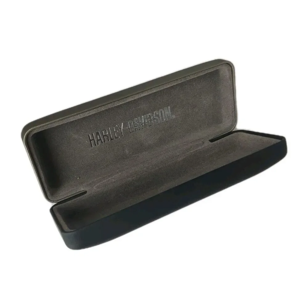 Harley Davidson Sunglasses Snap Case Gray/Black Hard Side Clamshell & Logo Cloth